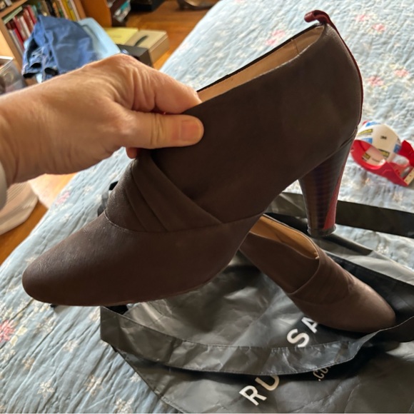 Women's Faryl Robin Anthropologie Booties Size 7.5 Brown Red Leather (pre-owned) - Picture 6 of 12